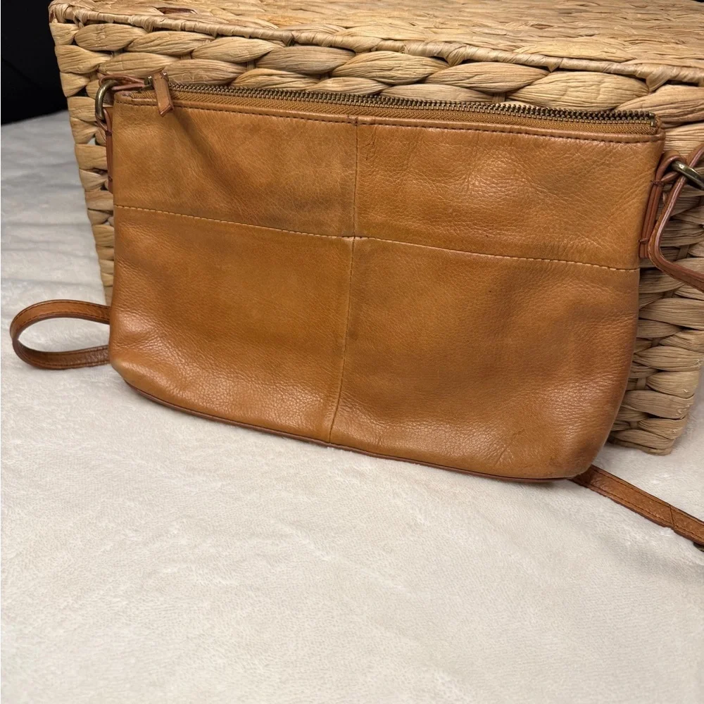 Margot New York Cognac Pebbled Leather Crossbody Bag - Soft Patina - Picture 2 of 8